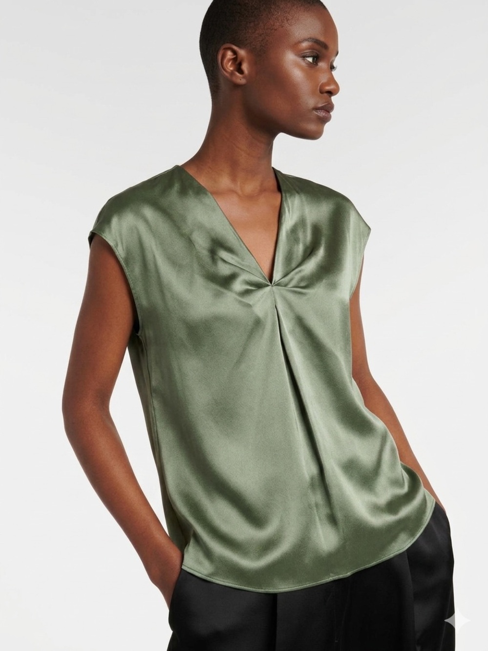 VINCE 100% Silk Blouse Top Size XL